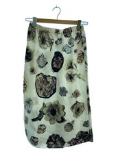 MARNI Skirt, Size 40, Silk, White, All-Over Print, GOMA0107A0 UTSG18