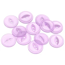 12pcs Purple Round Sewing Buttons 20mm Resin 2-Hole Fish Eye Craft Button