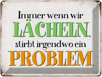 Blechschild 30X40 Cm Wenn Wir Lachen Stirbt Problem Spruch Zitat Deko Geschenk M