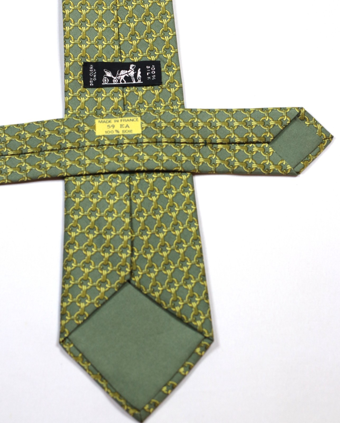 HERMES 59 EA INTERLOCKING CHAINLINK IN OLIVE,YELL… - image 6