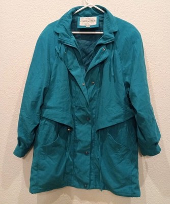 Forecaster of Boston Women's Medium Rain Snow Full Zip Jacket Coat Sz M Teal