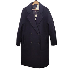 Quince Women Italian Wool Double-Breasted Slouch Coat Cadet Outerwear M