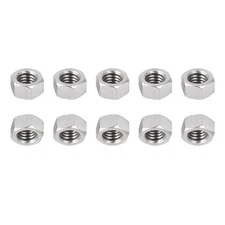 10 Pack 3/8-16(UNC) Hex Nuts 304 Stainless Steel Hexagonal Nuts Silver Tone