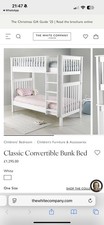 The White Company Classic Convertible Bunk Bed White