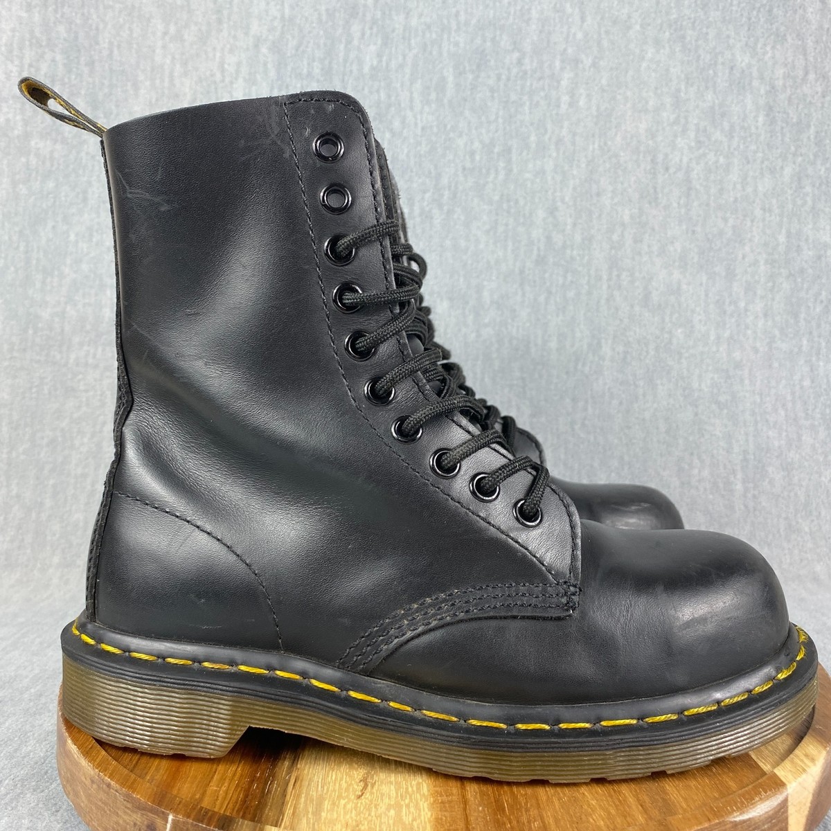 Dr. Martens 1919 Boots Womens Size 5 Black Leather Steel Toe