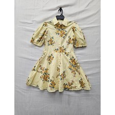 A New Day Womens Floral Shirt Dress Yellow Cotton Casual Size XS