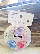 Claw Clips 5 PCS Hello Spring Collection Scunci By Conair Assorted Colors