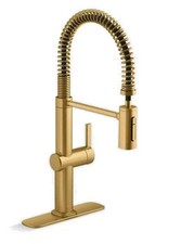 KOHLER Clarus Semi-Pro Pull Down Sprayer Kitchen Faucet in Brushed Moderne Brass