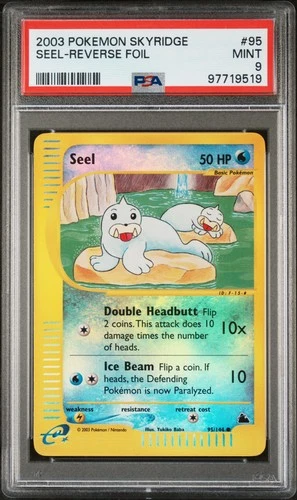 2003 POKEMON SKYRIDGE #95 SEEL-REVERSE FOIL PSA 9