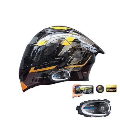 Motorcycle Intercom Helmet Built-in Camera Helmet Bluetooth Motor Helmets