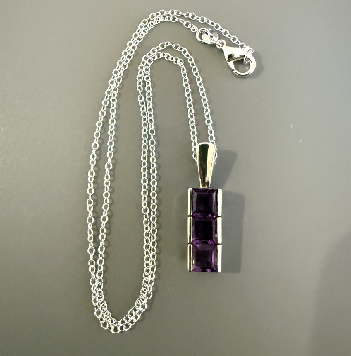 Amethyst Signed VJ Solid 925 Sterling Silver Pend… - image 2