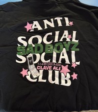Anti Social Social Club Sadboyz Clave Ali Hoodie XXL / 2XL Black NWT