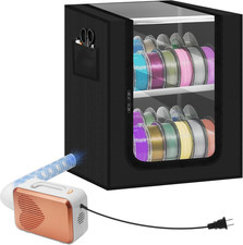 2-Tier 3D Printer Filament Storage Box with Active External Dryer Holds 24-Rol