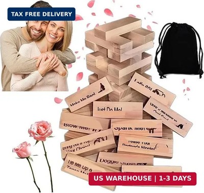 Couples Adult Tower Block Game Naughty Date Night Stacking Wood Party Gift