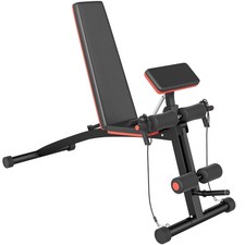 Foldable Weight Bench with Adjustable Backrest, Leg Extension & Incline/Decline