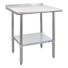 Stainless Steel Prep Table NSF Commercial Work Table with Backsplash and Undersh