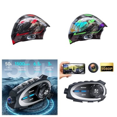 Motorcycle Helmet Built-in Camera Dual Visor Helmet Bluetooth  Intercom Helmets