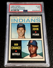 PSA 7 1964 Topps Tommy John Rookie Card #146 Indians Stars Bob Chance RC NM