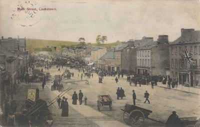 Cookstown Markt auf der Main Street Flaggen und orangefarbene Wimpelkette verschickt 1905
