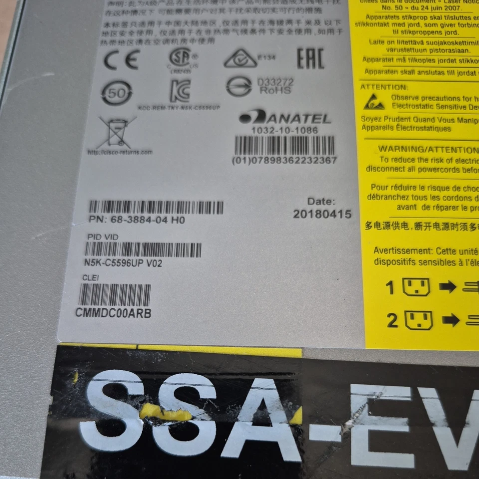 Cisco Nexus 5596UP 64 Port 10 Gigabit Ethernet/Fibre Channel Switch N5K-C5596UP - Image 2 of 4