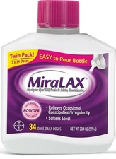 MiraLAX Laxative Powder 20.4 oz Sugar and Grit Free Unflavored 32 Doses EXP