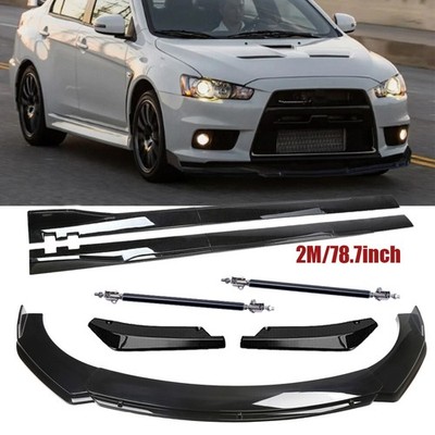 For Mitsubishi Lancer Front Bumper Lip Splitter Spoiler Glossy Black Body Kits
