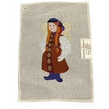 Stitchbirds Needlepoint Angel 18 Count Canvas Hand Painted Festive Autumn Angel