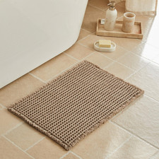 Waffle Bath Mat, Small Boho Bathroom Rugs Non Slip 16x24 Beige