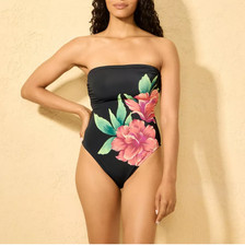 Women's Placed Floral High Leg Medium Coverage One Piece Swimsuit - S