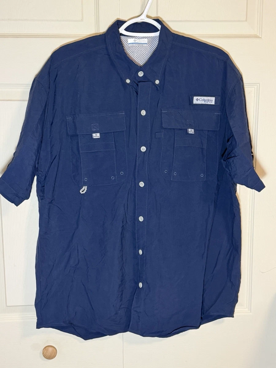 Chemise homme Columbia Fishing taille 2X/2XTF bleue ventilée boutonnée