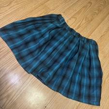 Hot Topic Teal Black Plaid Pleated Mini Skirt Women  s Small Y2K Emo Mall Goth