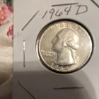 1964-D Washington Quarter Silver 25C US Coin 0.9 Fineness Uncertified