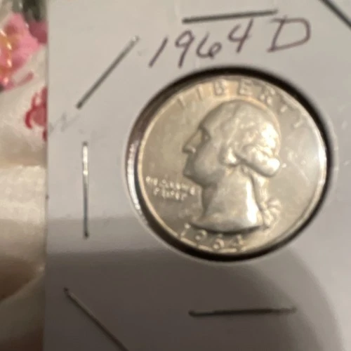 1964-D Washington Quarter Silver 25C US Coin 0.9 Fineness Uncertified