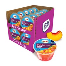 Dole Peach in Strawberry Jelly Fruit Bowls 20 x 123g, Healthy 20 x 123g pots 