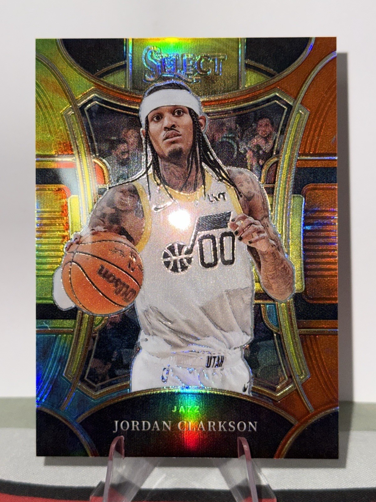 2023-24 Panini Select - Mezzanine Level Jordan Clarkson #368 Tie-Dye Prizm 13/25