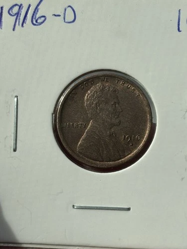 1916-D Lincoln Wheat Cent - BU Red Brown Details