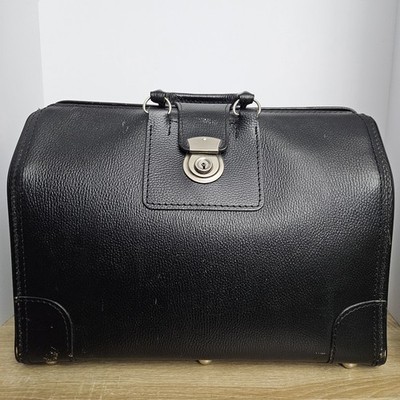 DEPRESSION ERA Heavy Leather Gladstone Briefcase Doctor Bag AC OEHMICH CO Locked