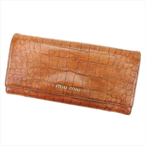 小物 Archive miu miu leather wallet Braun Miu Miu Leather Wallet | Brown | FARFETCH