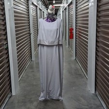 Daymore Couture Size 20 Pale Blue Maxi Formal Dress with Beaded Waist