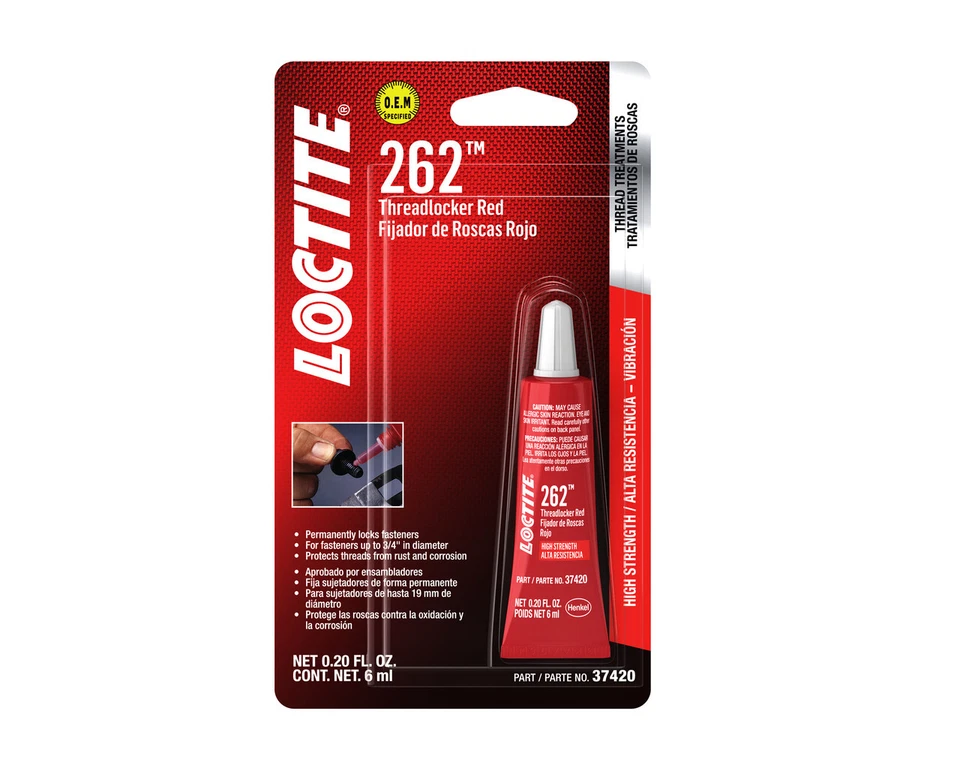 Loctite 262 Threadlocker, Red High Strength, 6 ml Bottle, 37420