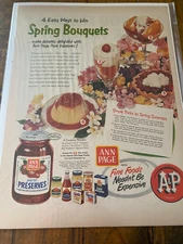 Vintage 1952 A & P Supermarkets Spring Bouquets ad