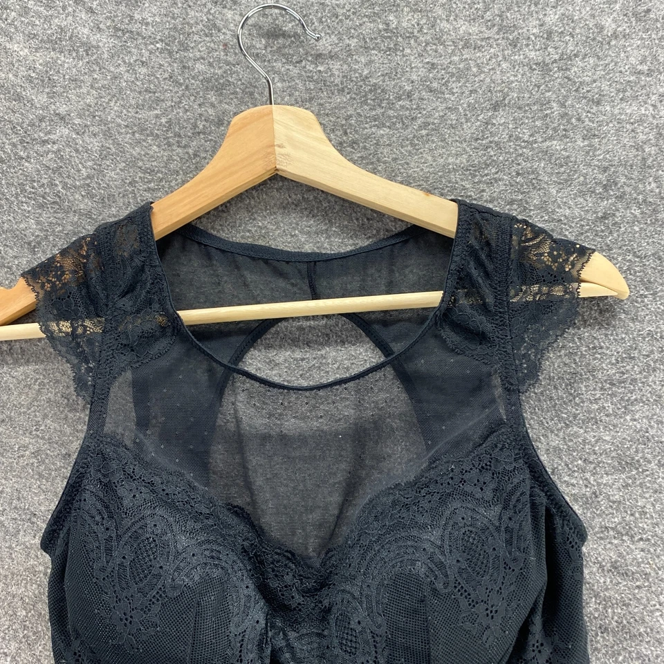 Sutiã Gilligan & O'Malley Bralette Feminino S Pequeno Preto Manga Cap Renda Sem Fio - Imagem 3 de 4