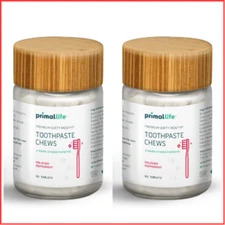 TOOTHPASTE CHEWS Whitening Polished Peppermint 60ct 2 Pack PRIMAL LIFE ORGANICS
