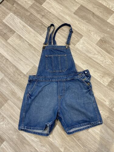 Damen Topshop Moto Latzhose Shorts Größe UK 8 W 26 blau Denim Jeans Festival