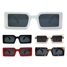 Womens 90s Square Rectangle Vintage Hippie Sunglasses