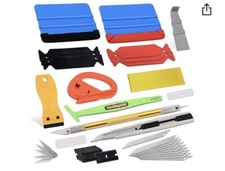 Vinyl Wrap Tool Kit For Auto Vinyl Wraps. Felt Squeegee Razor Cutter.