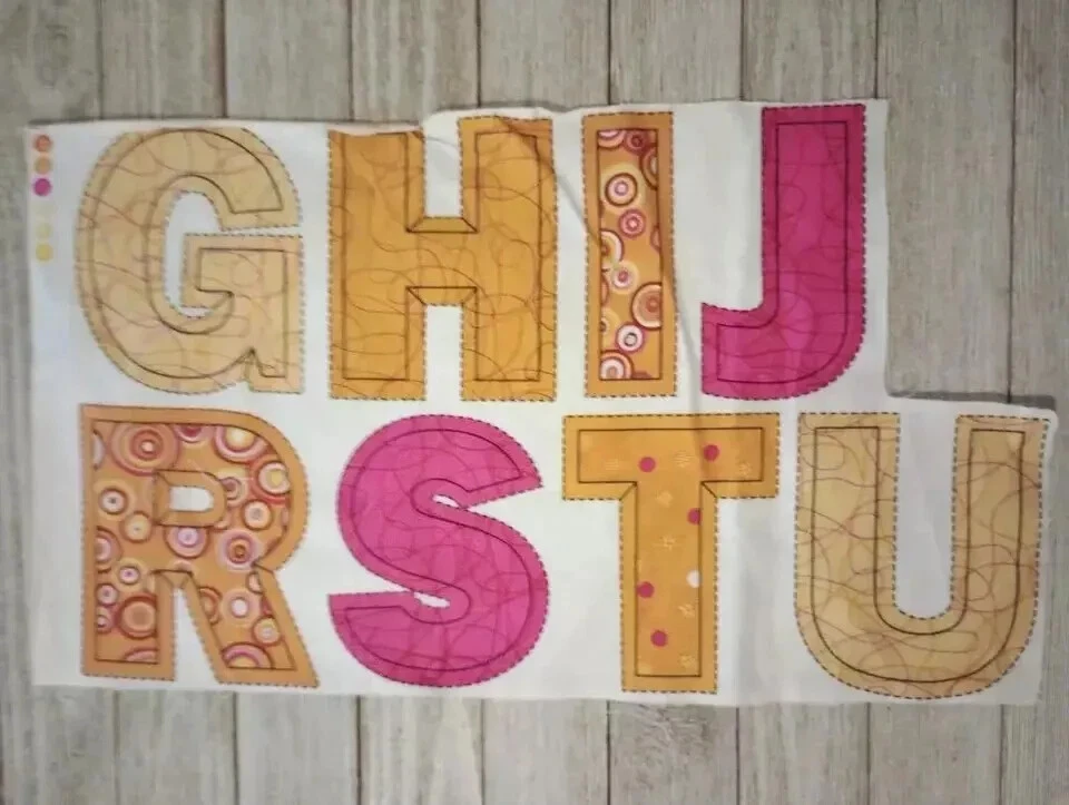 alphabet letter RJR fun fabric piece 13 x 9 inches 4 inch 8 letters new - Image 2 of 2