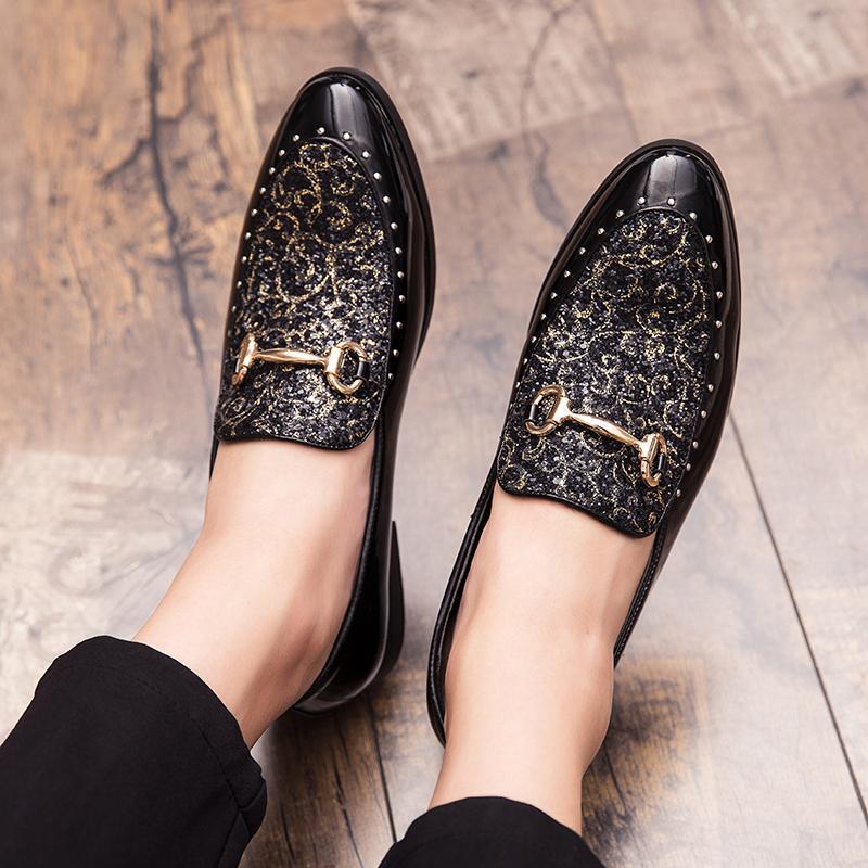 SAOLA Abito da uomo ad alte prestazioni moda Oxford punta rotonda scarpe piatte discoteca