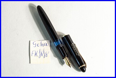 1950er J. GEHA Schulfüller mit Reservetank Kolben Füller FK Stahl Feder