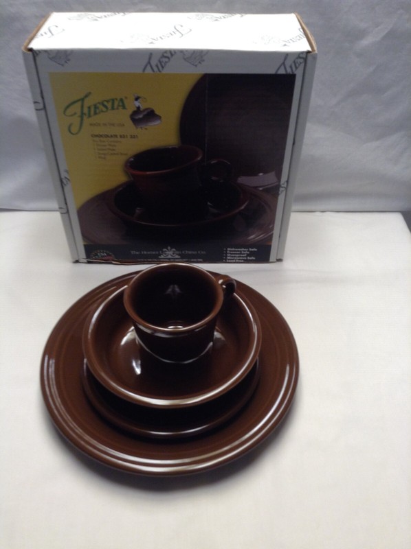 Fiesta Homer Laughlin 4 Pc Place Setting Chocolate